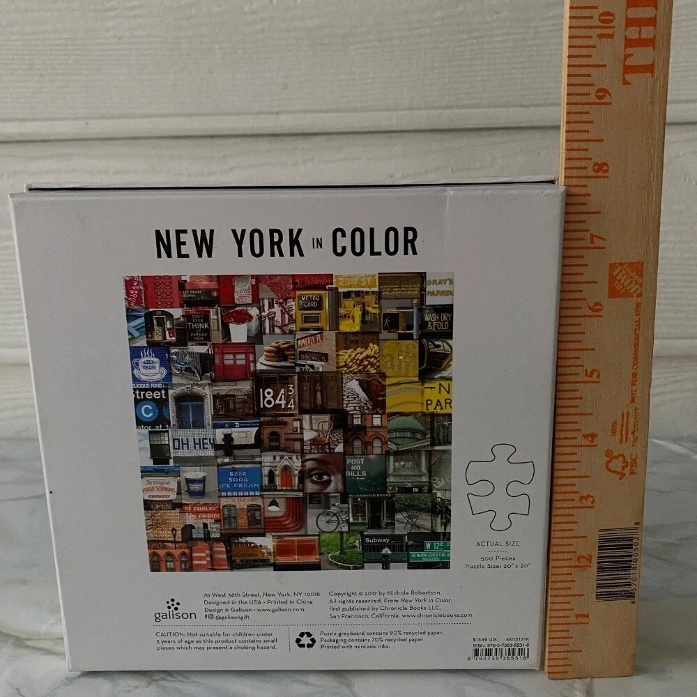 Galison New York in Color‎ 500 Piece Jigsaw Puzzle Adult Kids Family Fun New